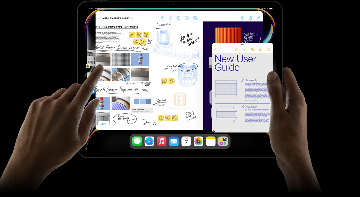 Οριζόντιος προσανατολισμός, iPad Pro, ένας χρήστης κάνει εναλλαγή μεταξύ apps